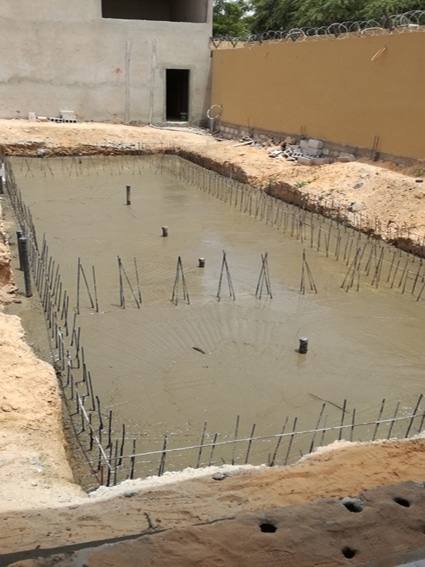 Coulage radier piscine débordement Nouakchott