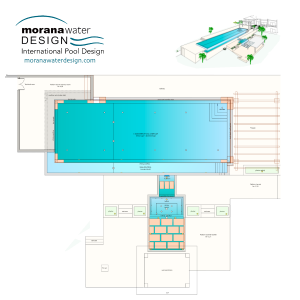 Plan of an infinity pool with stepping stones